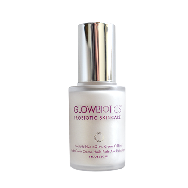 Glowbiotics HydraGlow Cream-Oil Pearl — 1 oz pump bottle on white background.