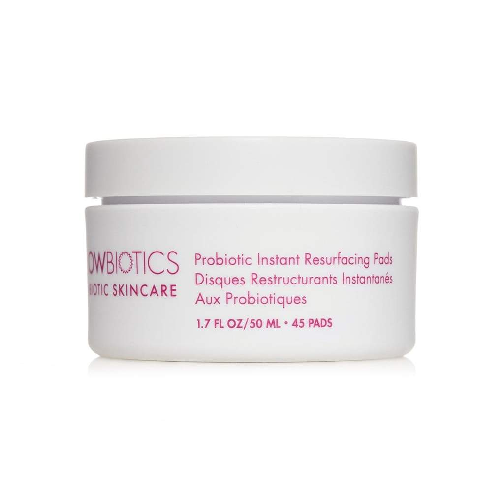 Jar of Glowbiotics Probiotic Instant Resurfacing Pads, 45 pads, on a white background