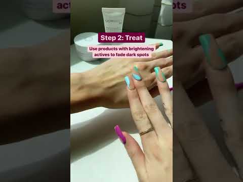 “Glowing Skin Products” routine video showing hand application of SPF with Resurfacing Pads in background