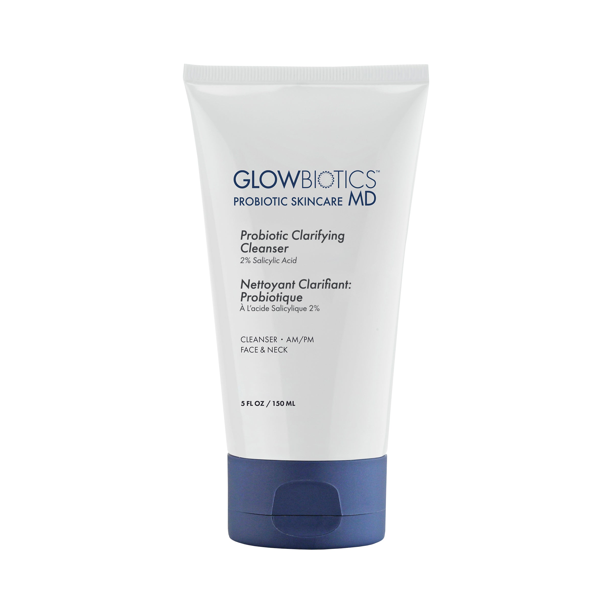 Glowbiotics Probiotic Clarifying Cleanser — 5 fl oz tube on white background.