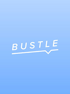 Bustle feature thumbnail with gradient blue background
