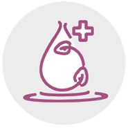 Droplet with medical cross and leaf symbolizing probiotic “good” bacteria