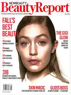 NewBeauty BeautyReport cover featuring close-up model