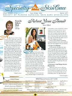 Specialty Skin Care newsletter article page