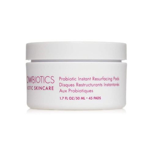 Jar of Glowbiotics Probiotic Instant Resurfacing Pads, 45 pads, on a white background